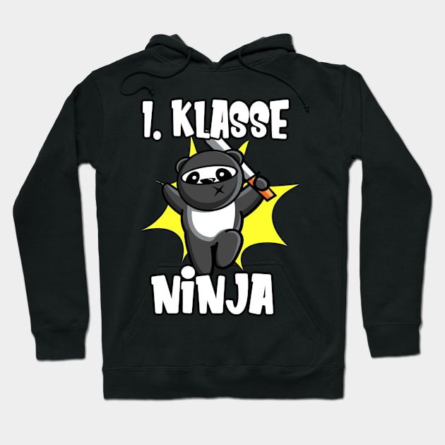 1. Klasse Ninja Panda Kinder Einschulung Hoodie by Foxxy Merch